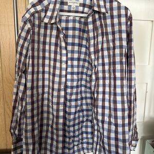 Bonobos Men's Casual Blue and Brown Plaid Shirt